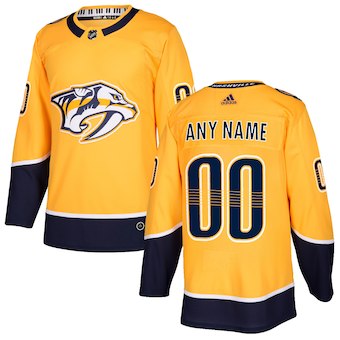 NHL Men adidas Nashville Predators Yellow Authentic Customized Jersey->customized nhl jersey->Custom Jersey